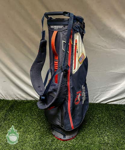 Used Sun Mountain 2.5+ USA Flag Stand Golf Bag 4-Way Sun Faded