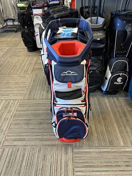 sun mountain c-130 14 way cart bag Navy White Red 2024
