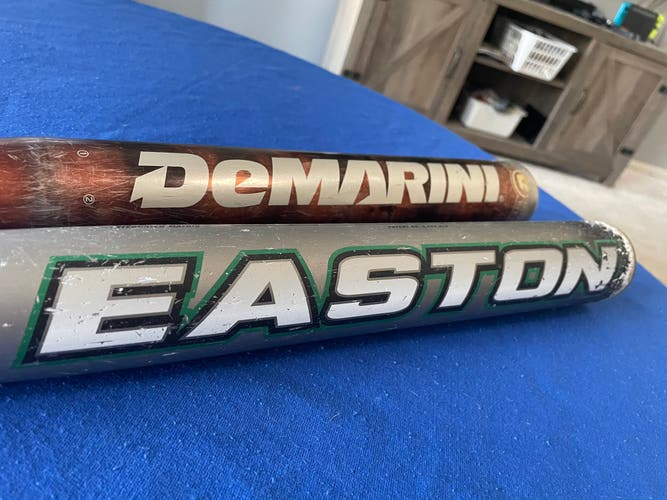 Demarini and Easton Synergy 34” softball bats