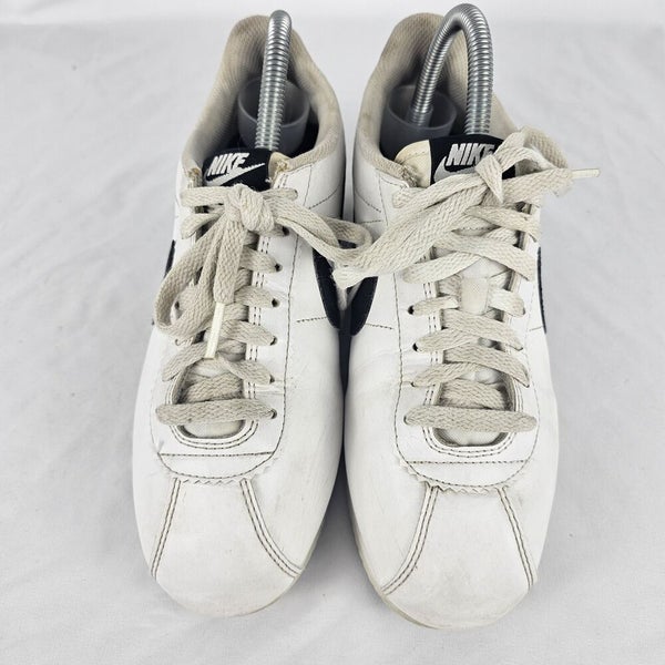 Nike Cortez Basic Leather Black/White/Silver Ladies Walking Shoes - Black/ White/Metallic Silver, Discount Nike Ladies Athletic & More 