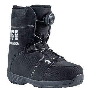 Rome Minishred Boa Snowboard Boots, Youth / Boys' Size 3K, Black New