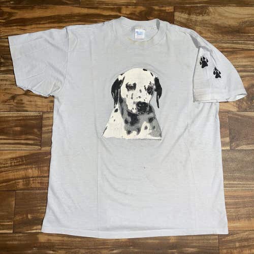 Vintage Dalmatian Cute Puppy Dog T-Shirt Women’s XL Blue 90s