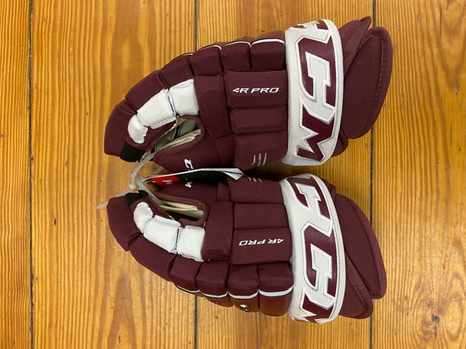 New CCM HG 4R Pro Gloves Maroon and White