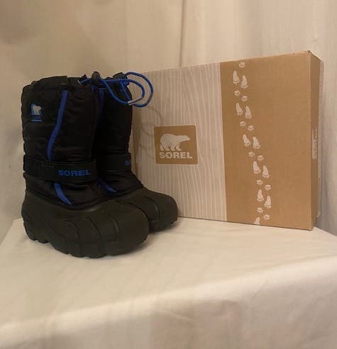 Sorel Flurry Black And Blue Boots Youth Size 1