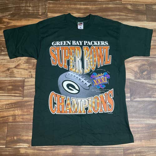 Vintage Green Bay Packers Super Bowl XXXI Champions RARE T-Shirt Size Large L