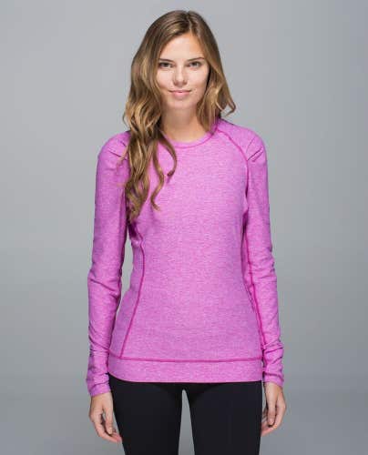 Lululemon Think Fast Long Sleeve Top Shirt Heathered Ultra Violet Rulu Size: 4