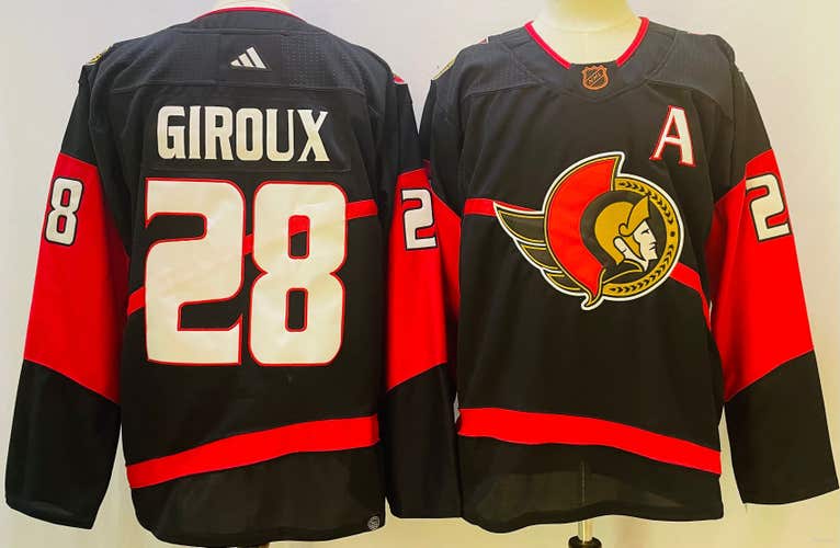 Ottawa Senators 28 Claude Giroux Black Reverse Retro Ice Hockey Jersey Size 56(2XL)