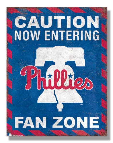 Philadelphia Phillies Fan Zone Tin Sign 16'' x 12.5''