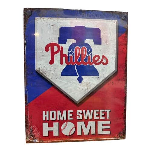 Philadelphia Phillies Home Sweet Home Tin Sign 16'' x 12.5''