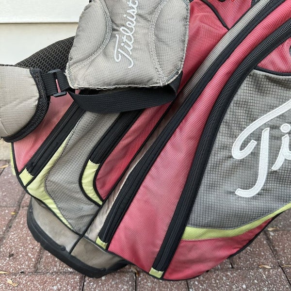 Titleist 4 Way Divider Stand Cart Carry Red Yellow Gray Lightweight Golf Bag