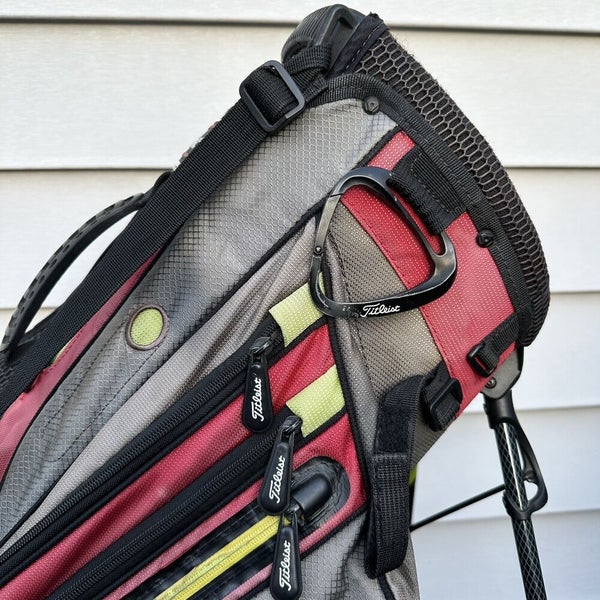 Titleist 4 Way Divider Stand Cart Carry Red Yellow Gray Lightweight Golf Bag