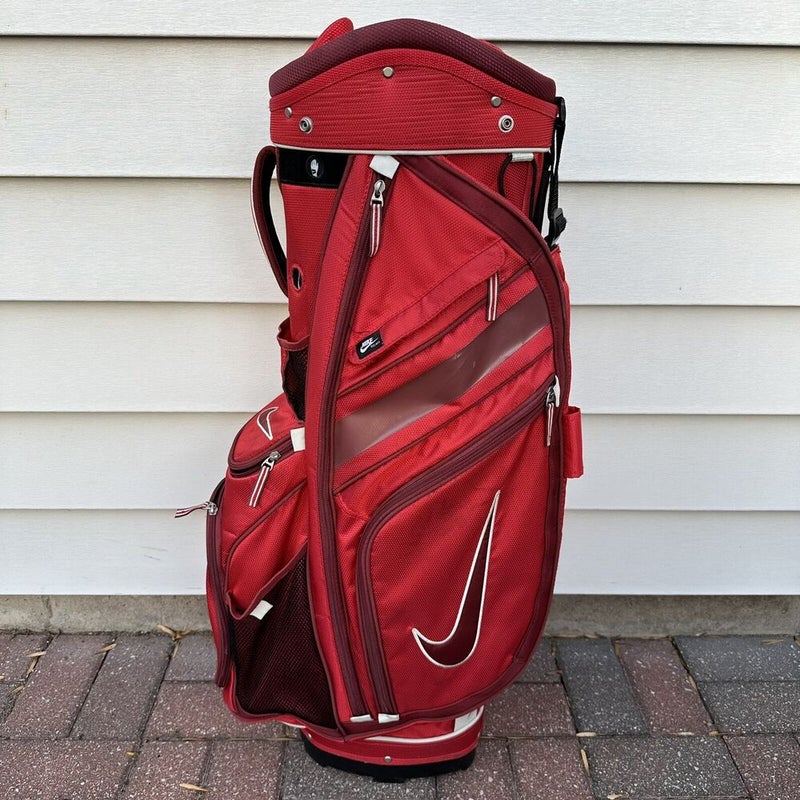 Nike Sport Performance II Golf Cart Bag 14 Way Divider Red Black White