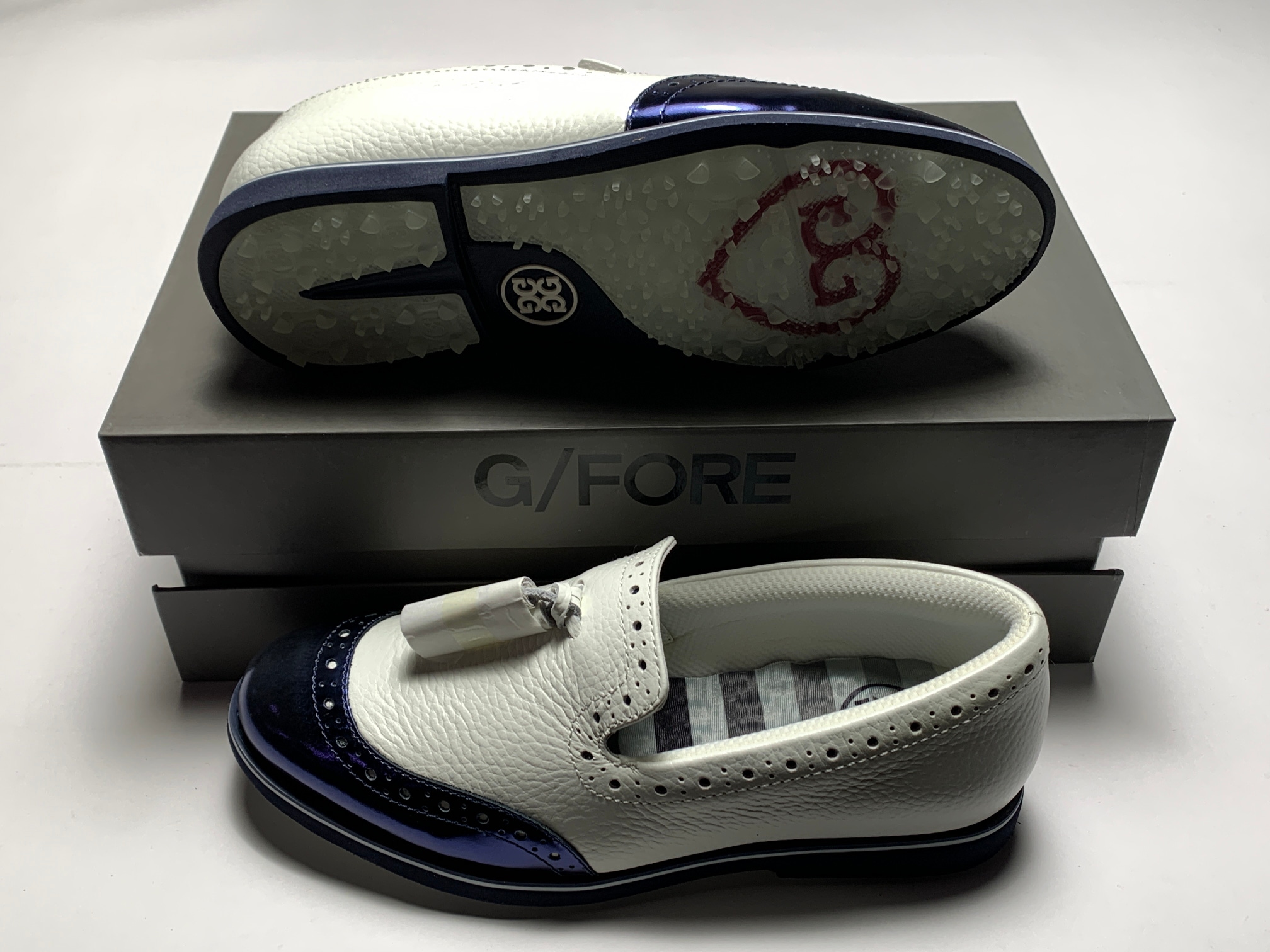 G/Fore G4 Ladies Brogue Cruiser Golf Shoes White Women's SZ 7.5 (G4LF19EF09)