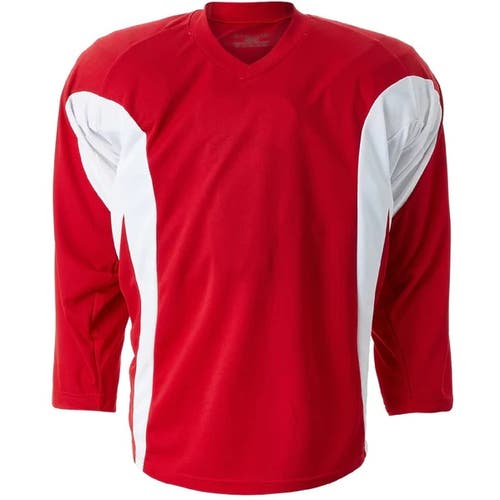 New Goalie Cut Blank Red/White Practice Jersey with number