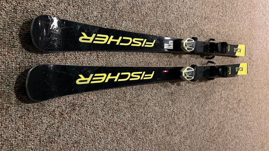Used 2022 Fischer 150 cm Racing RC4 World Cup GS Junior Skis With Bindings