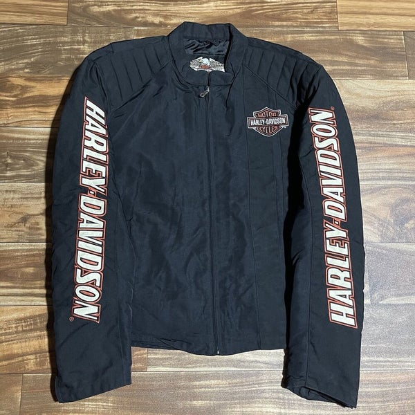 Harley Davidson Quilted Mens Spellout Riding Jacket Size Large