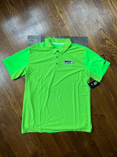 Nike Seattle Seahawks Team Issue Polo Green Mens Size L New (836688-308)