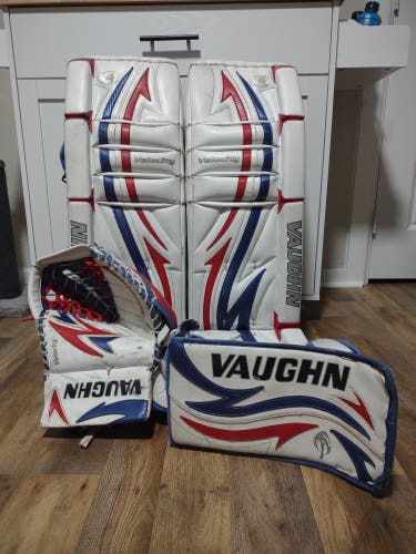 Used 34"+1" Vaughn Regular Velocity V4 Goalie Full Set