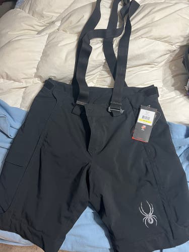 Black New Men’s Medium Spyder Training Shorts Zipofff