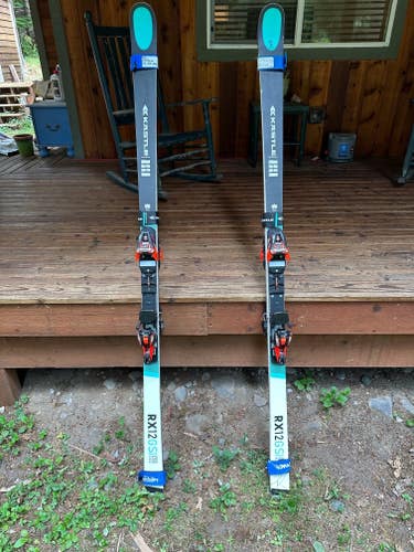 2 PAIR-Used Men's 2023 Kastle 193 cm Racing RX12 GS Skis With Bindings Max Din 18