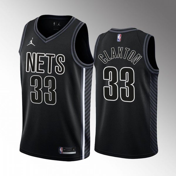 Brooklyn Nets NBA Baseball Jersey Black T-Shirt