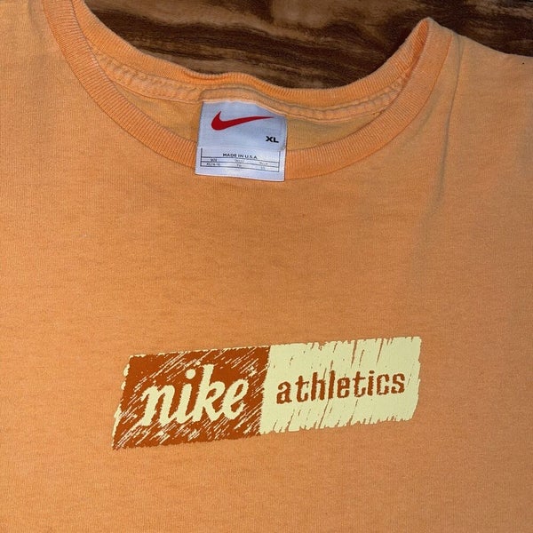 Vintage Nike Athletics T-Shirt Womens XL Orange Made In USA