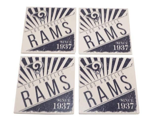 4 PC Lot - Los Angeles LA Rams Since 1937 - NFL Football Logo Ceramic Coasters