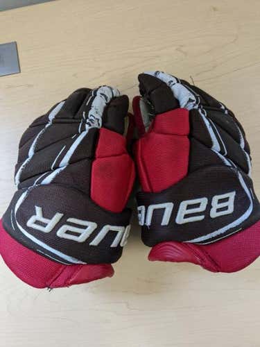 Brown University Game Used Bauer Vapor 1X Pro Lite Hockey Gloves 14" Pro Stock