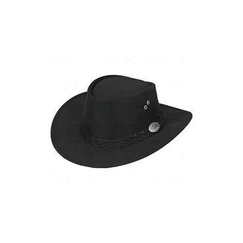 Aussie Chiller Bushie Perforated Bucket Hat (Black, MEDIUM) Golf NEW