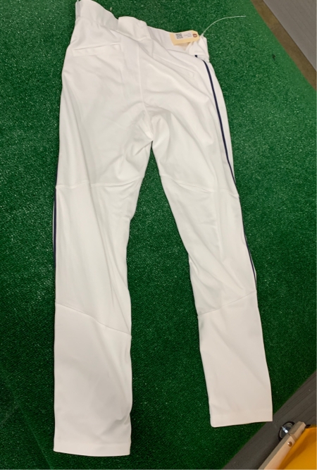 New Men's White and Dark Navy Piping Nike Game Pants -Small