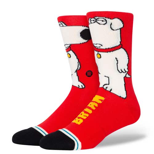 Stance X Family Guy Collaboration Brian "The Dog" Socks In Red Large Men's 9-13