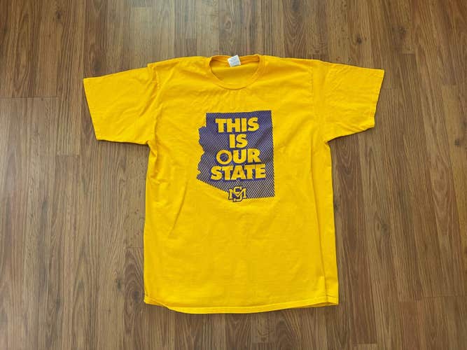 Sunrise Mountain High School Mustangs THIS IS OUR STATE Gold Size Large T Shirt!