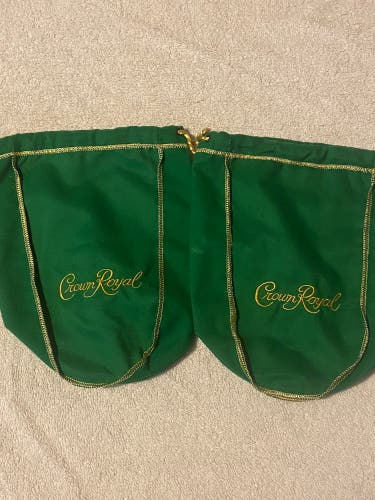 Crown Royal 2 Collectible Liquor Bags Green