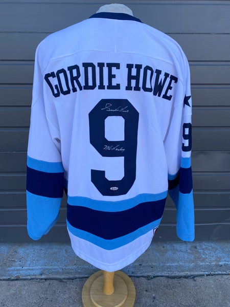 Gordie Howe 9 Houston Aeros White Hockey Jersey