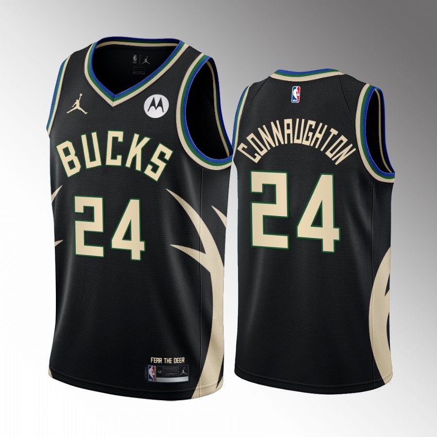 Milwaukee Bucks Pat Connaughton 2022-23 Black Jersey