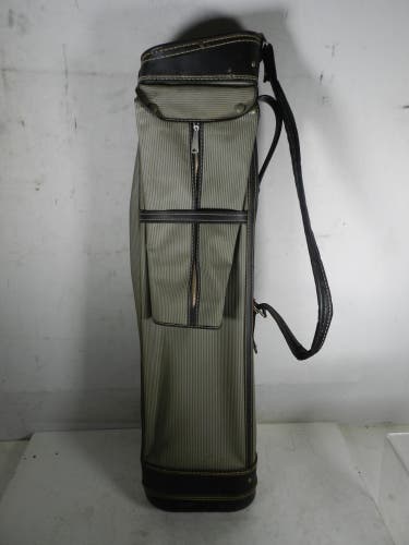 Atlantic Products Vintage Canvas & Brown Genuine Leather Golf Bag with Cover