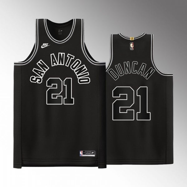 San Antonio Spurs Tim Duncan 2022-23 Black Jersey