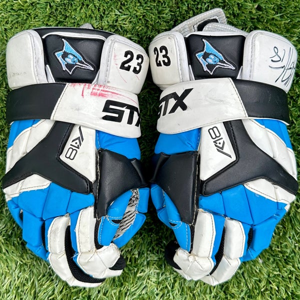 *GAME WORN* Johns Hopkins STX K18 Gloves (Signed by Kyle Harrison)