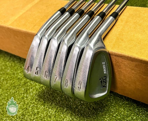 Used Right Handed  KZG Forged II Irons 4-9 Stiff Flex Steel Golf Club Set