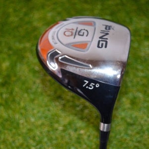 PING	G10	7.5* Driver	RH	46"	Graphite	Regular	NEW Lamkin Grip