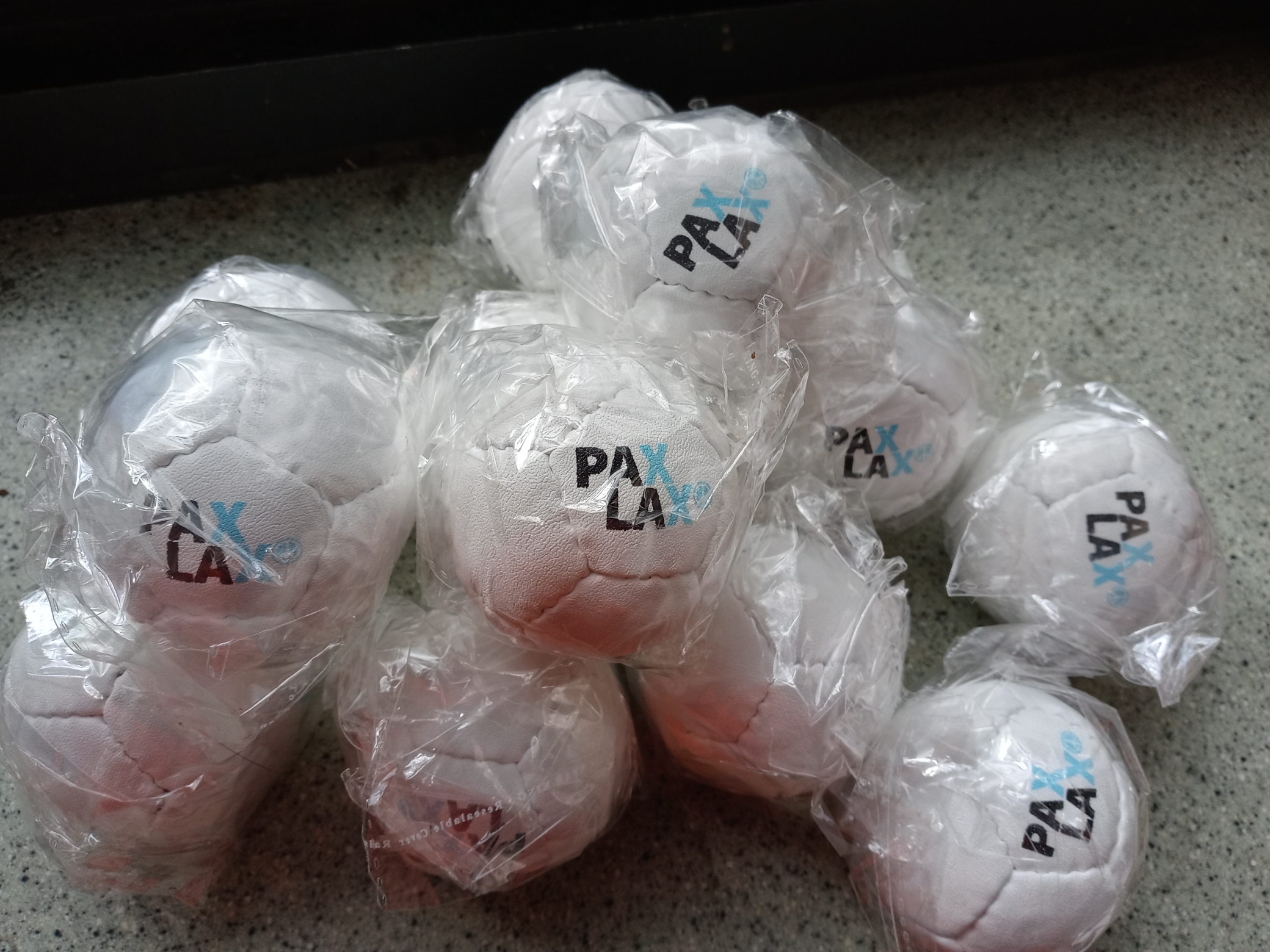 12 White PaxLax Safe Indoor Lacrosse Practice Balls, great for youth coaches & PE teachers