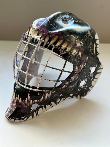 Custom Painted Goalie Mask: Felix Potvin Kings Duo Mashup Gold