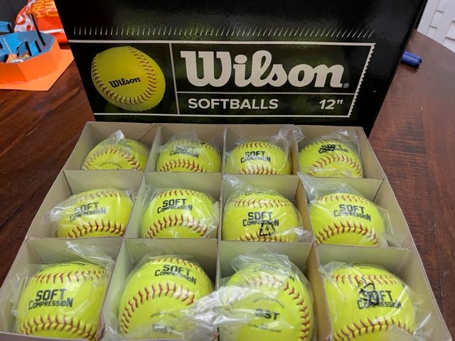 New Wilson "Soft Compression" Softballs 12 Pack (1 Dozen) - 12"