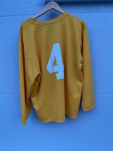Yellow Hockey Jersey #4 Large