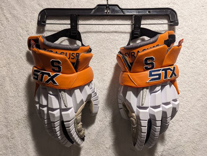 Syracuse Used Player's STX Rzr Lacrosse Gloves Medium