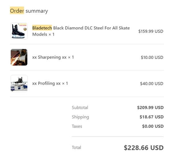 Used {Blank} Black Diamond DLC Runners - Bauer/Tuuk LS Edge - 212mm (for junior 1 & 1.5 skatess)