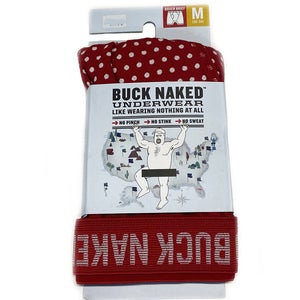 NEW Duluth Buck Naked Red Polka Dot Boxer Brief Mens M (32-34)