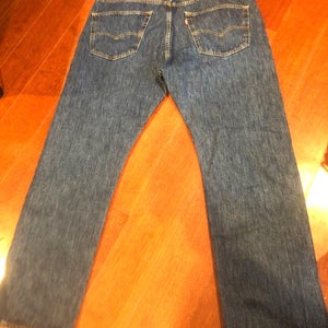 Levi Strauss 501 Original Fit Jeans 40x32 Blue Stretch Button Fly jeans Regular