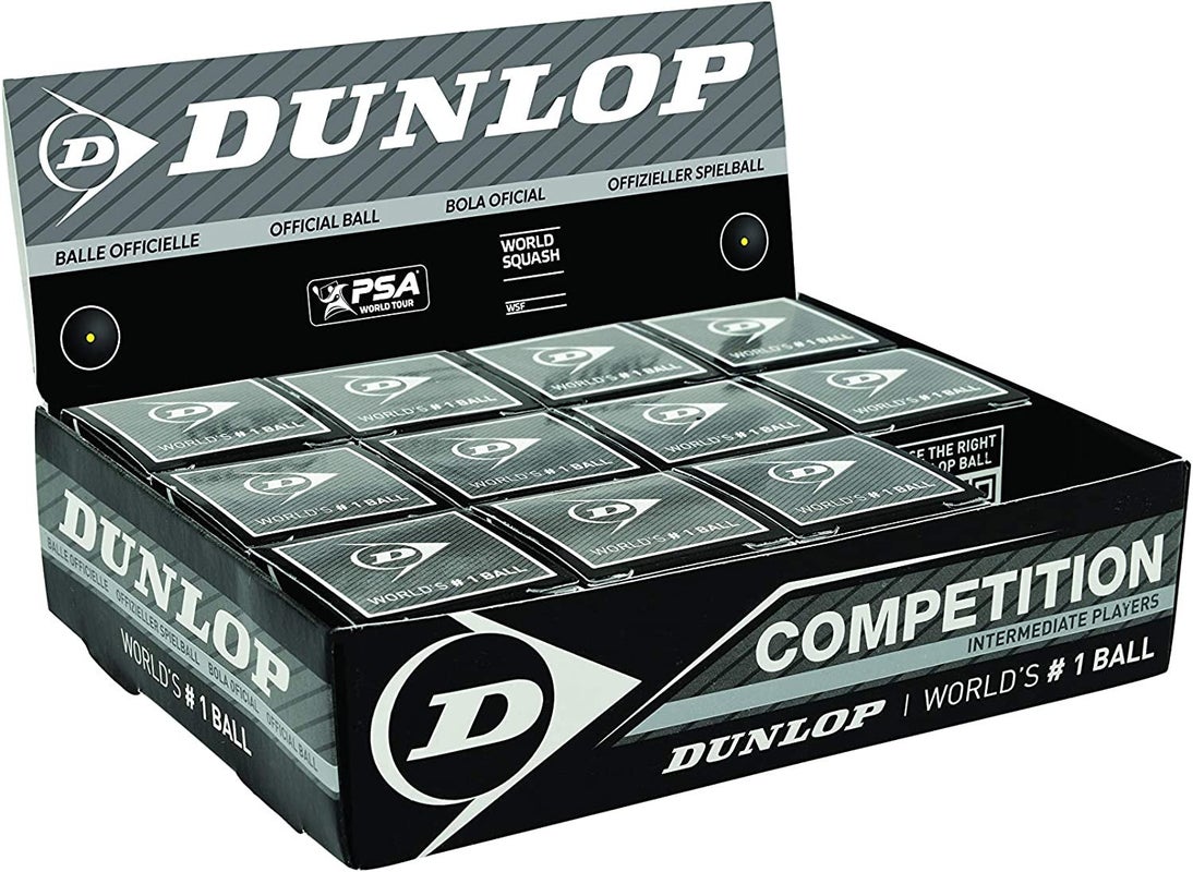 DUNLOP Competition Squash Ball, Box of 12 Balls