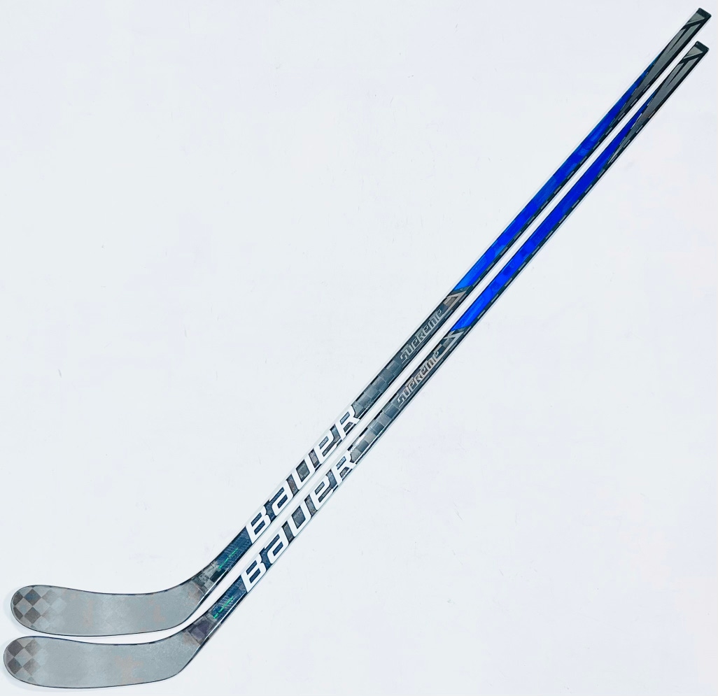 New 2 Pack Custom Blue Bauer Supreme Ultrasonic (BR03LR3 Build) Hockey Stick-RH-P28-95 Flex-Grip